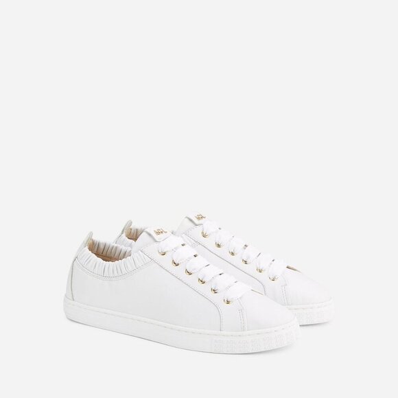 AGL Suzie made in Italy white scrunchie ribbon leather sneakers - Picture 1 of 15